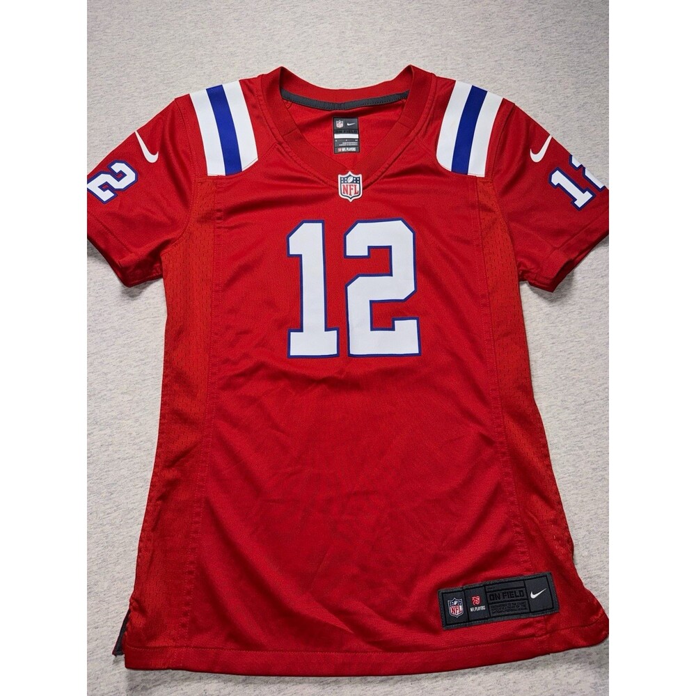 Nike NFL Tom Brady #12 New England Patriots Red/White/Blue Jersey Size Sm
